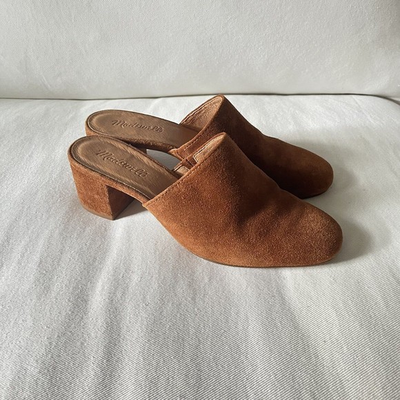 Madewell The Ruby Clog Suede Camel Brown - Picture 1 of 9